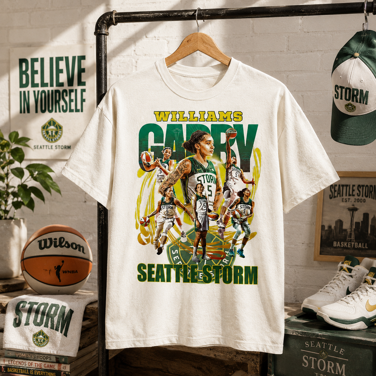 Gabby Williams Seattle Storm Shirt - Vintage 90s Bootleg Graphic Tee