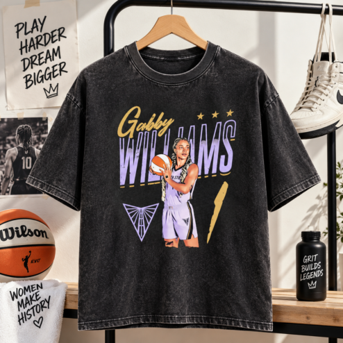 Gabby Williams Retro Basketball Graphic Tee - Women's Hoops Fan Shirt