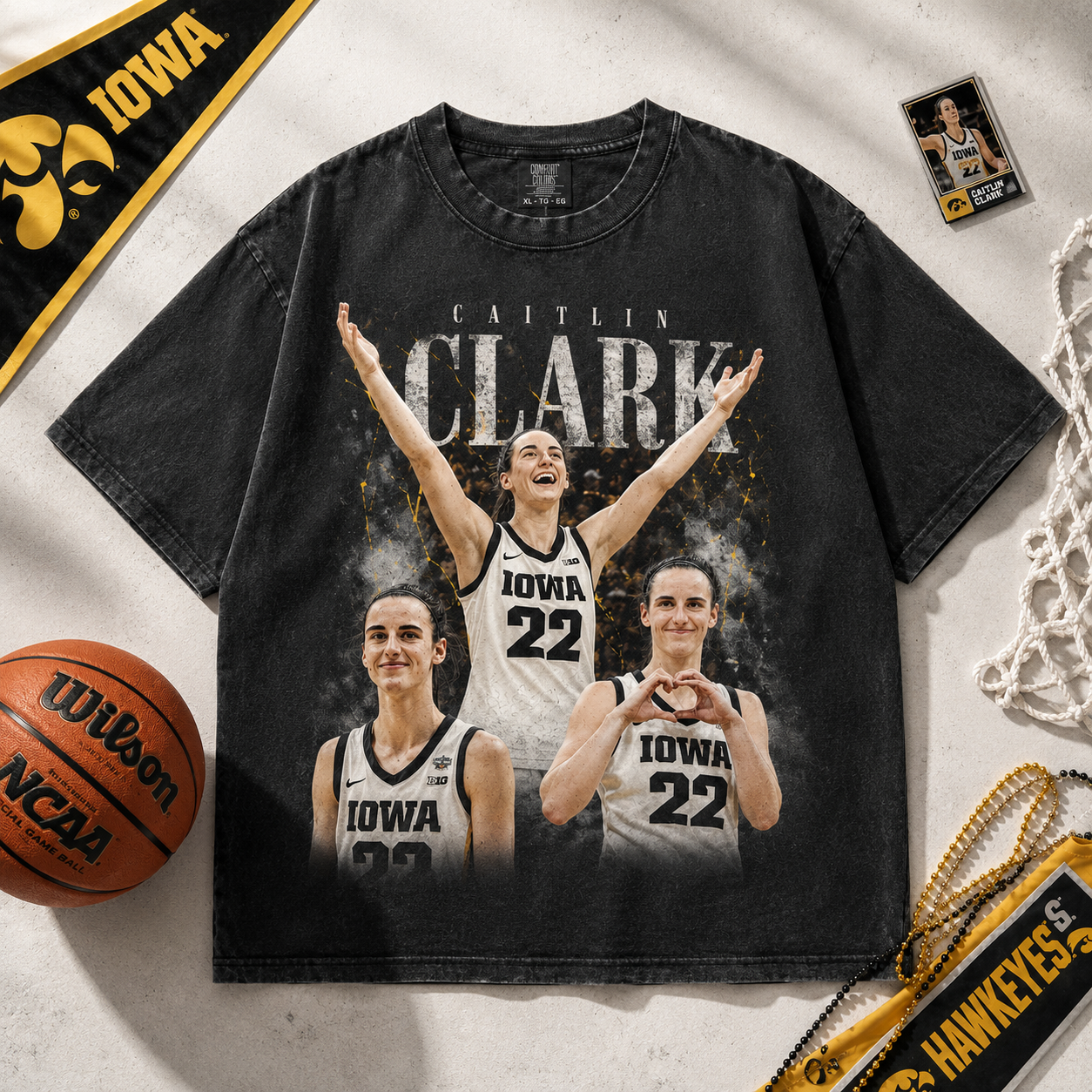 Caitlin Clark Iowa 22 Vintage Bootleg Fan T-Shirt