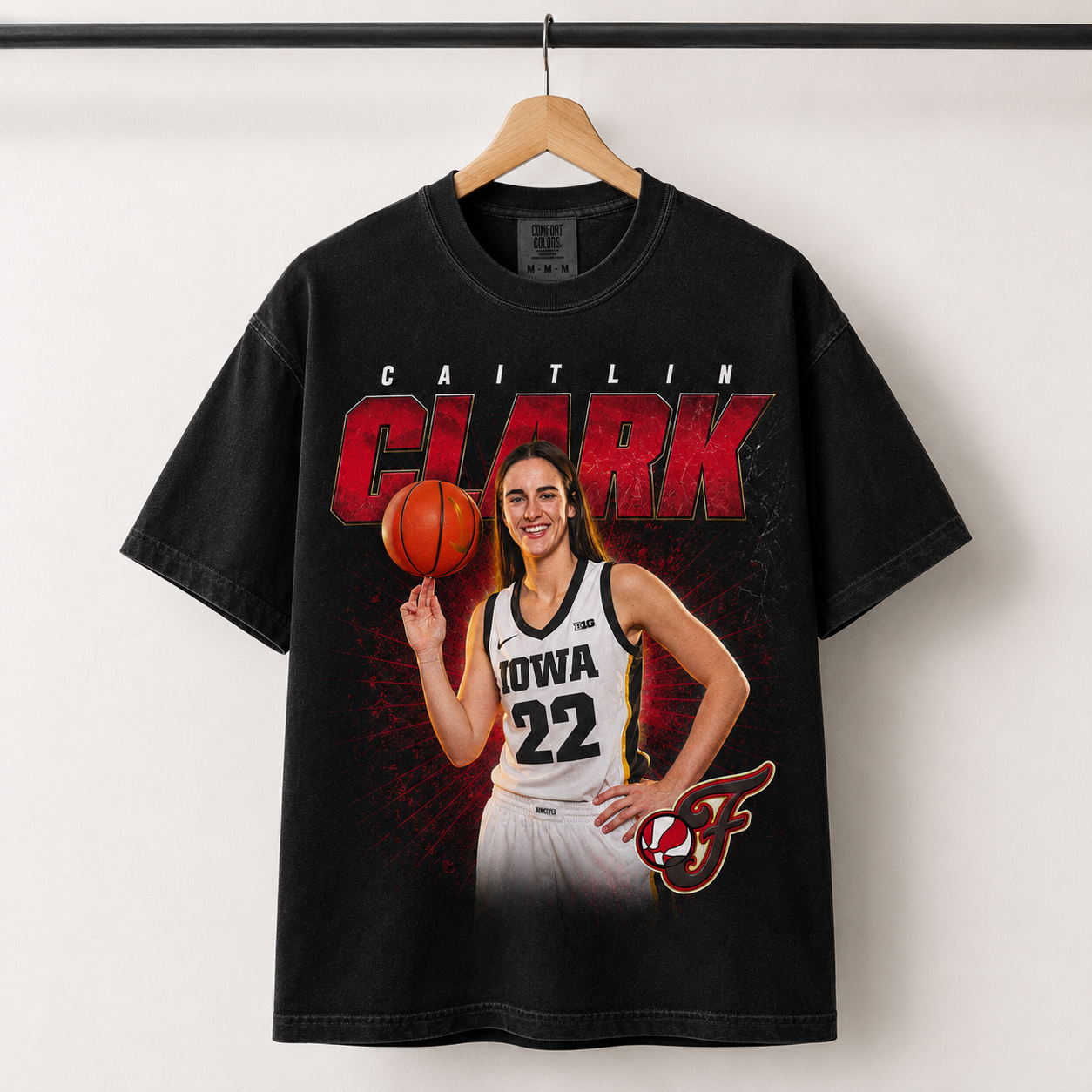 Caitlin Clark Iowa #22 Vintage Bootleg Graphic T-Shirt
