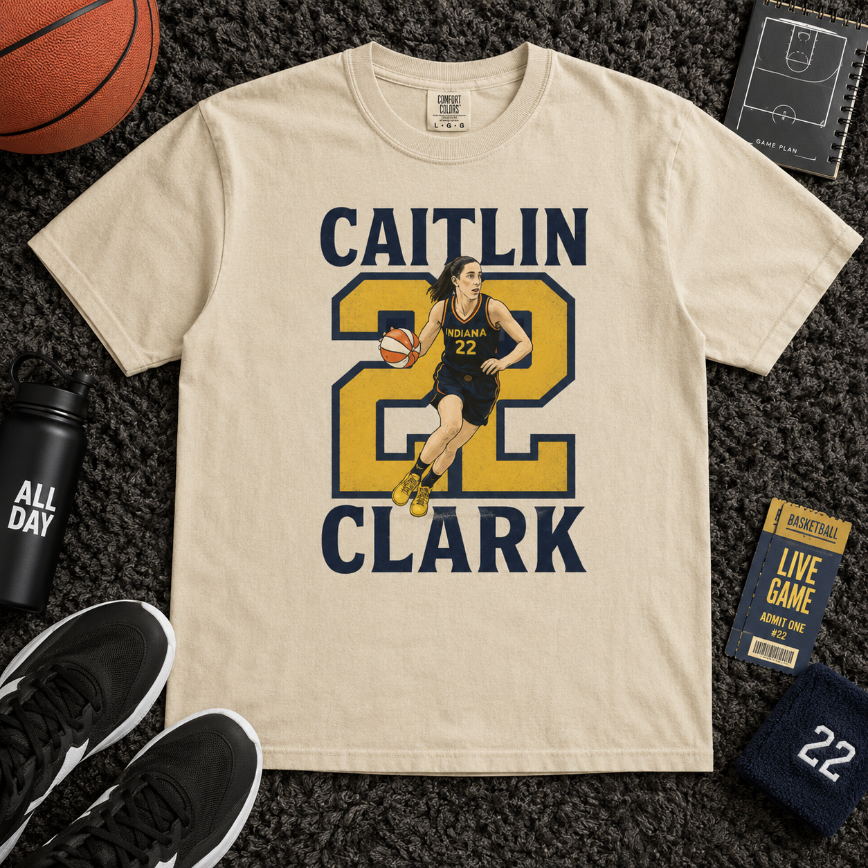 Caitlin Clark 22 Indiana Basketball Vintage Graphic Tee