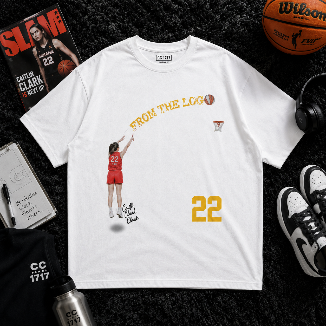 Caitlin Clark 22 From The Logo Graphic Tee - Basketball Fan Shirt