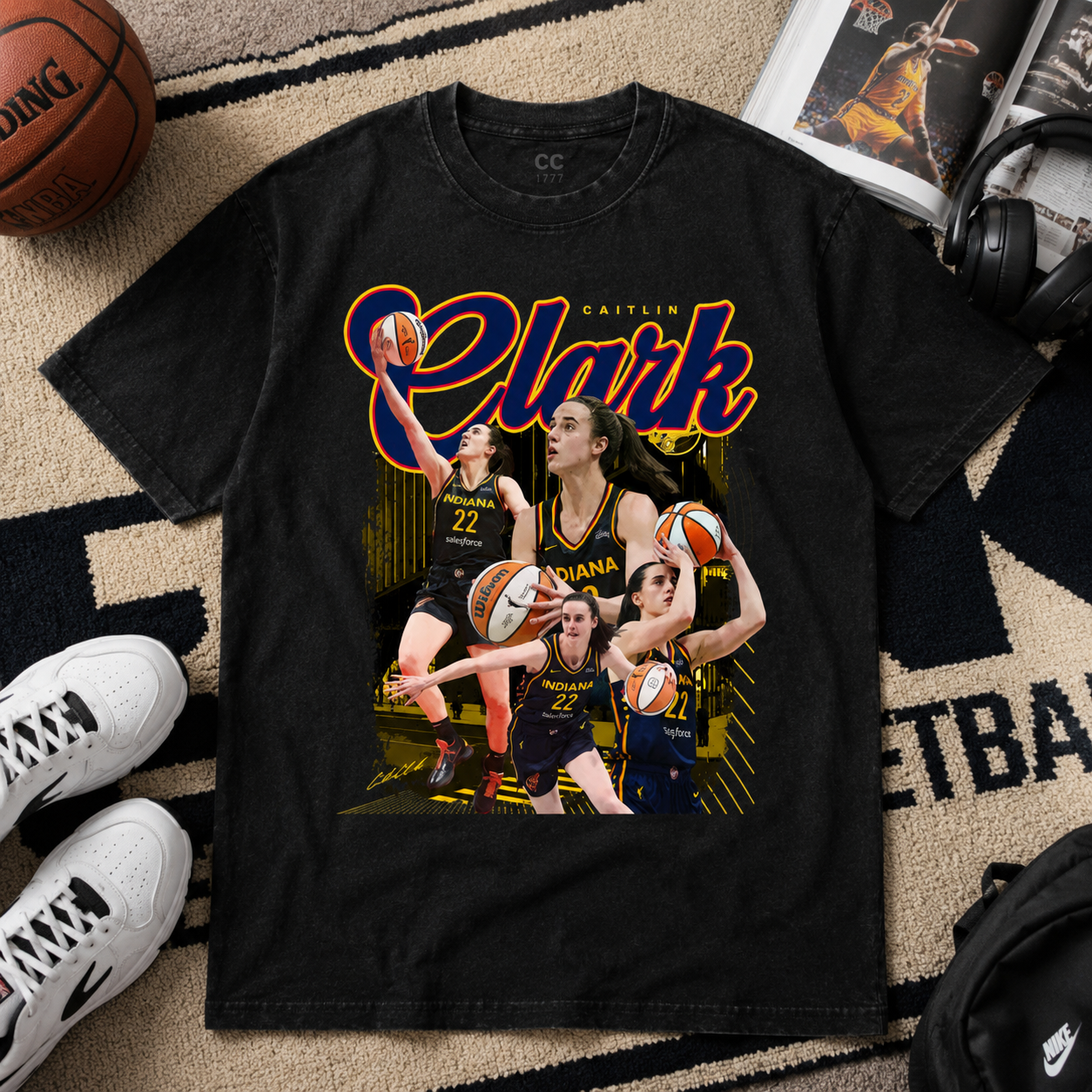 Caitlin Clark Indiana Vintage Basketball Graphic Tee