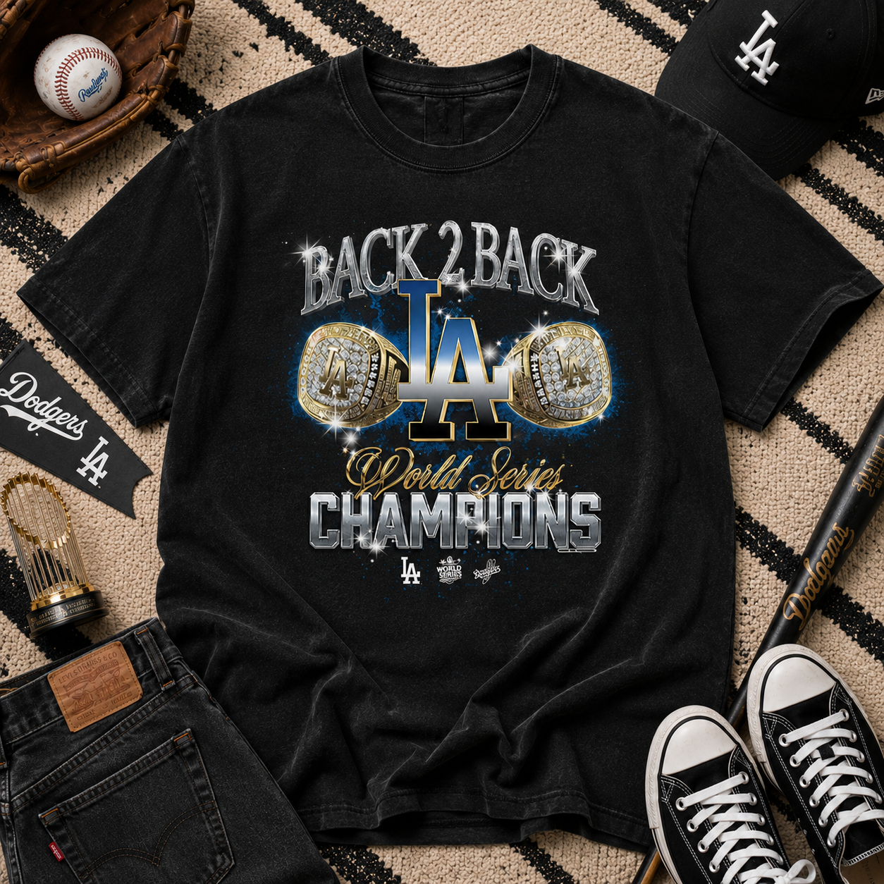 Los Angeles Dodgers Back 2 Back World Series Champions T-Shirt