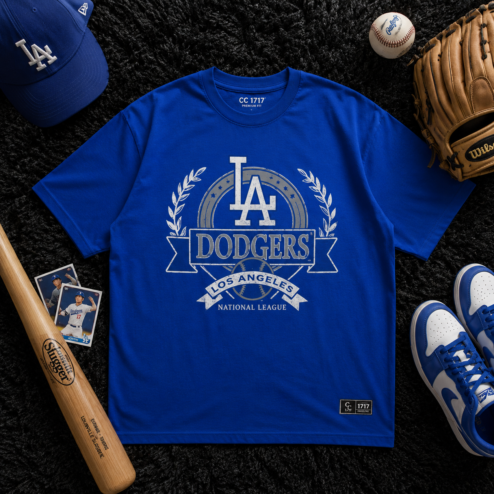 Vintage Los Angeles Dodgers Throwback T-Shirt Royal Blue