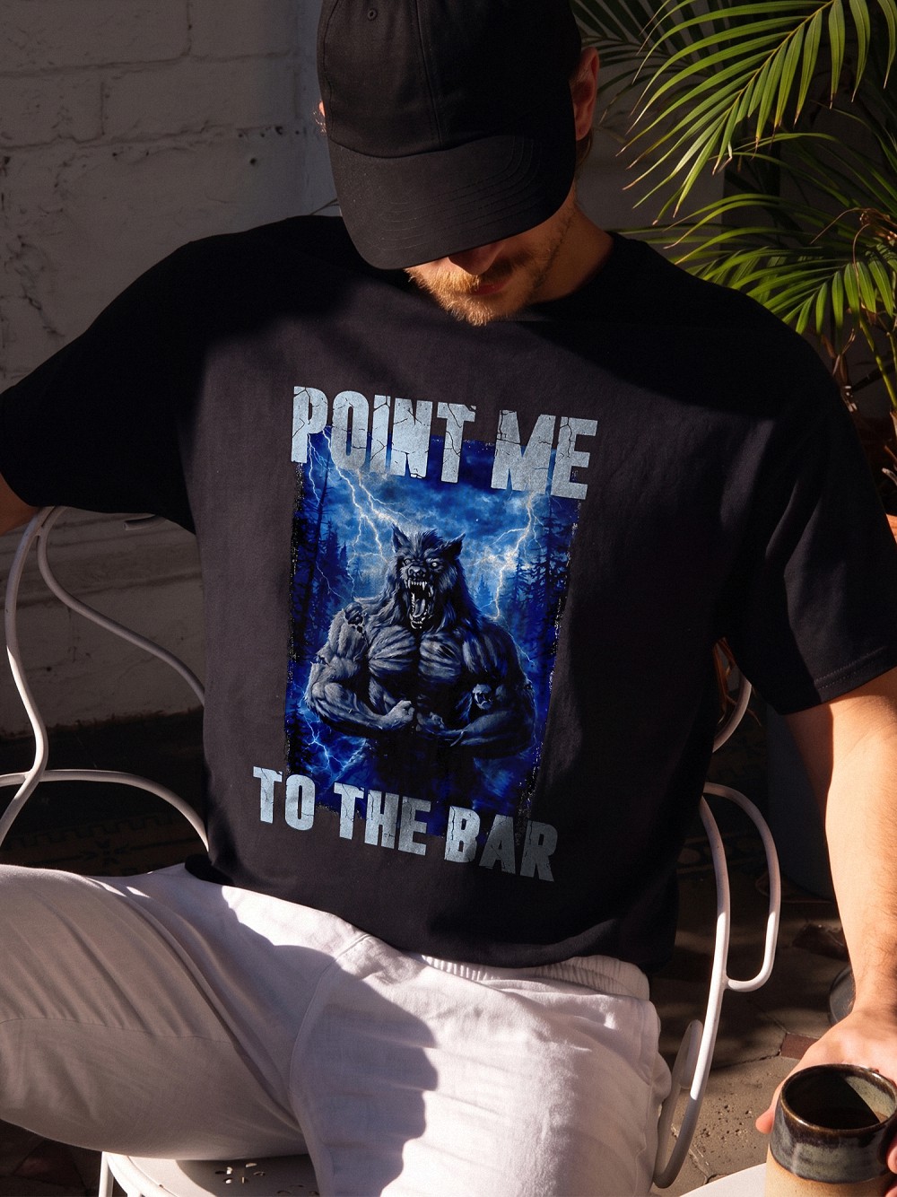 Point Me To The Bar Werewolf Shirt - Funny AST Gym & Drink Tee