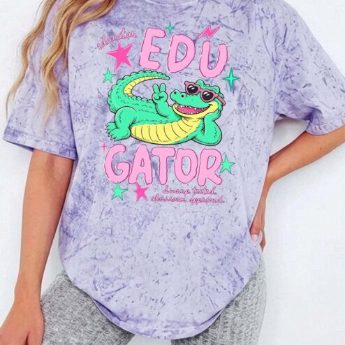 Edu Gator Teacher T-Shirt Swamp Tested Retro Tee