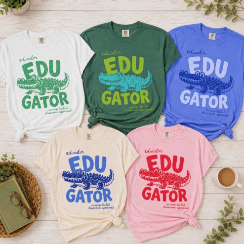 Funny Edu Gator Teacher Shirt | Back to School Alligator AST Tee