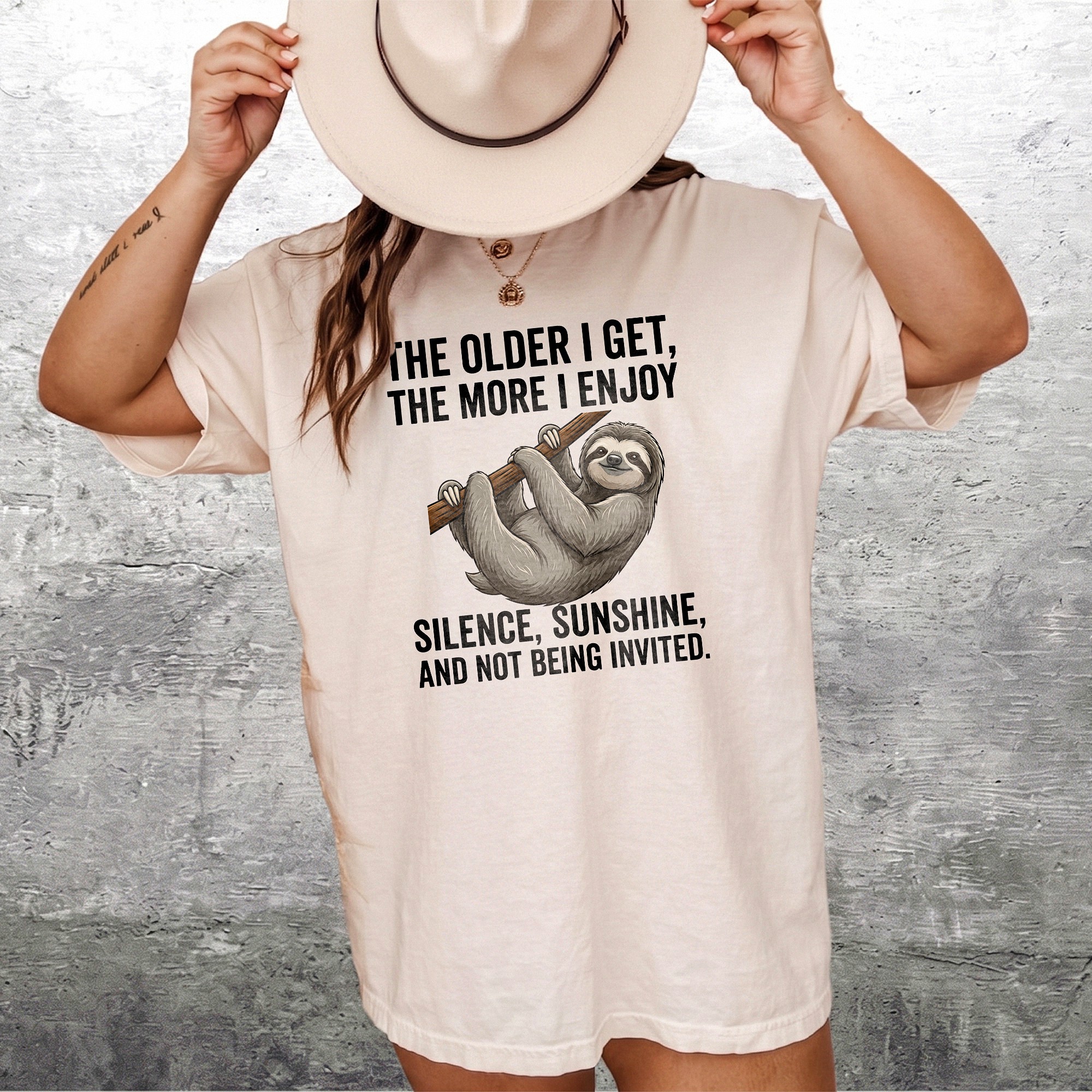 Funny Introvert Sloth Shirt The Older I Get The More I Enjoy Silence Graphic Tee Sarcastic Retirement Gift Homebody Humor