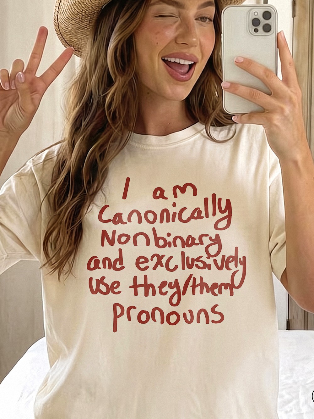 Canonically Nonbinary They Them Pronouns Tee Pride Gender Neutral Graphic T-Shirt
