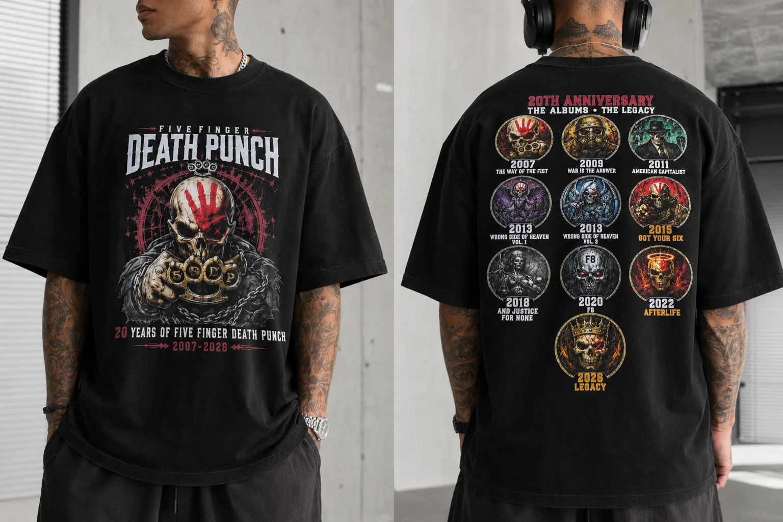 Five Finger Death Punch 20th Anniversary 2007-2026 Legacy Band Tee