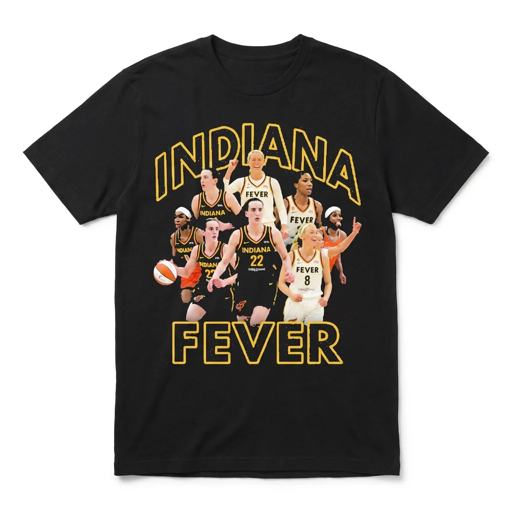 Indiana Fever T-Shirt Caitlin Clark Vintage Basketball Collage Fan Gear Unisex Tee