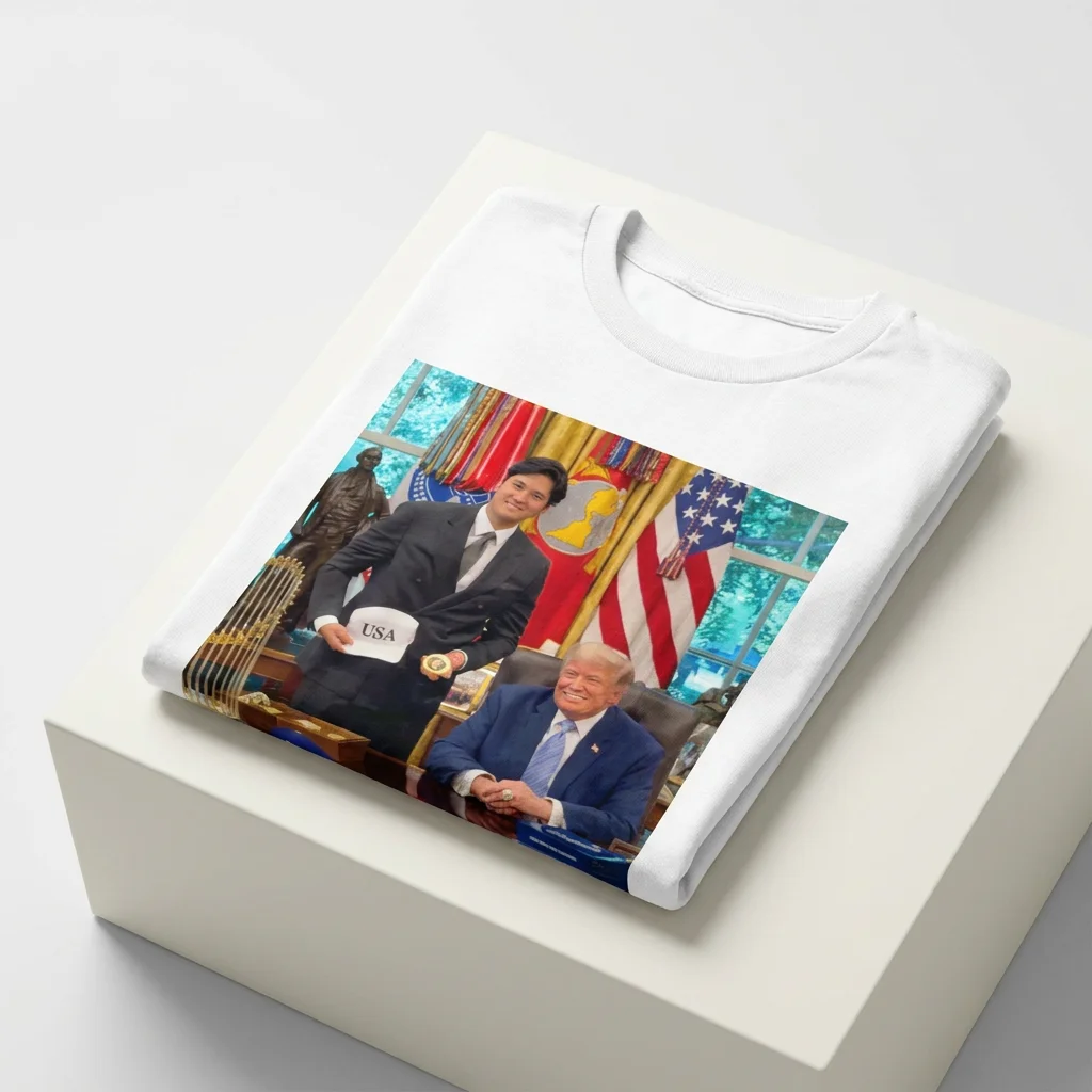 USA T Shirt Shohei Ohtani Donald Trump White House Novelty Graphic Tee