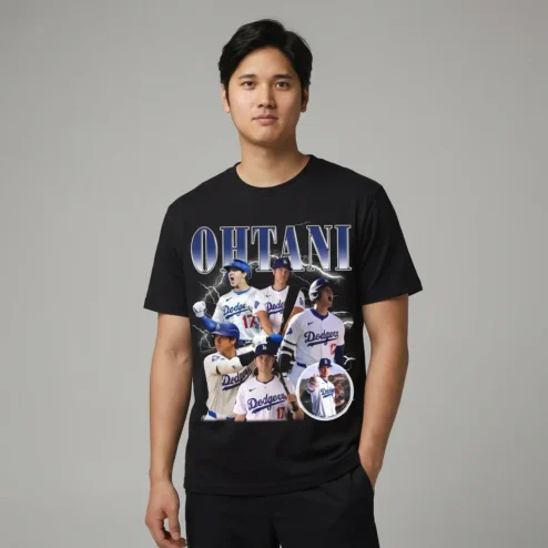 Shohei Ohtani T-Shirt Los Angeles Baseball Lightning Graphic Fan Tee