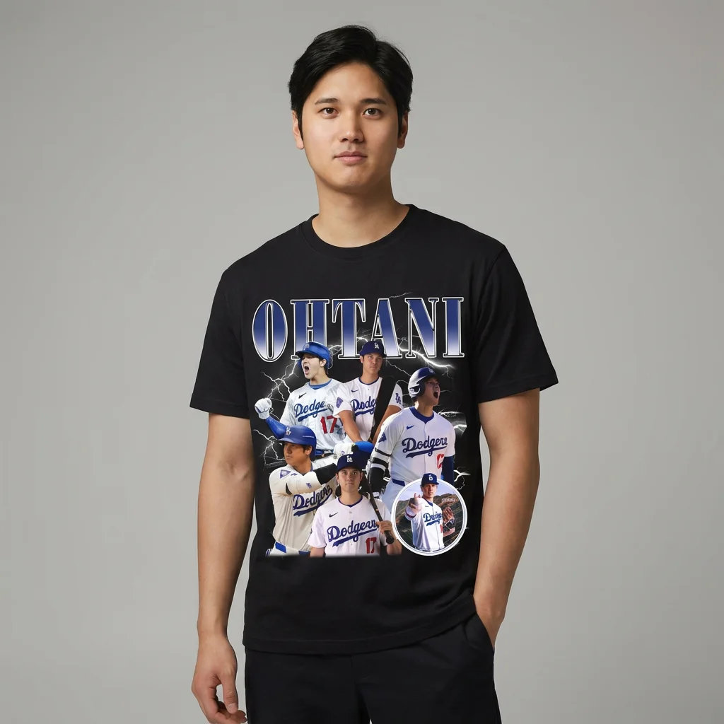 Shohei Ohtani T-Shirt Los Angeles Baseball Lightning Graphic Fan Tee