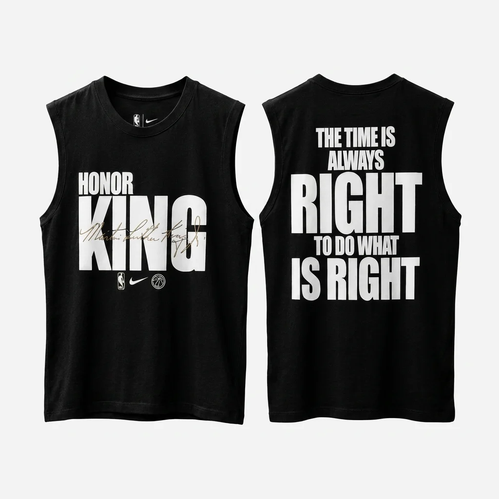 Honor King Martin Luther King Jr Signature Sleeveless Tee The Time Is Always Right To Do What Is Right Motivational Graphic Tee