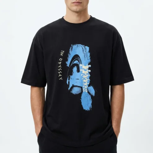The Odyssey Spartan Helmet Graphic Tee Distressed Greek Mythology Literature Shirt