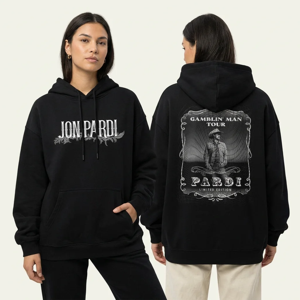 Jon Pardi Gamblin' Man Tour Limited Edition Hoodie Vintage Western Country Concert Sweatshirt