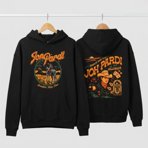 Jon Pardi Gamblin' Man Tour Hoodie Vintage Hollywood Country Music Merch