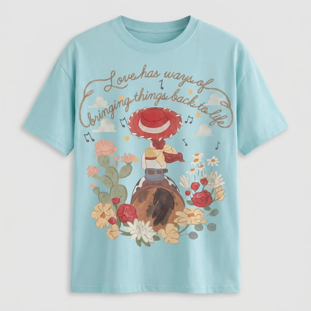 Love Has Ways Of Bringing Things Back To Life Jessie Cowgirl Graphic Tee Floral Western Inspirational Shirt