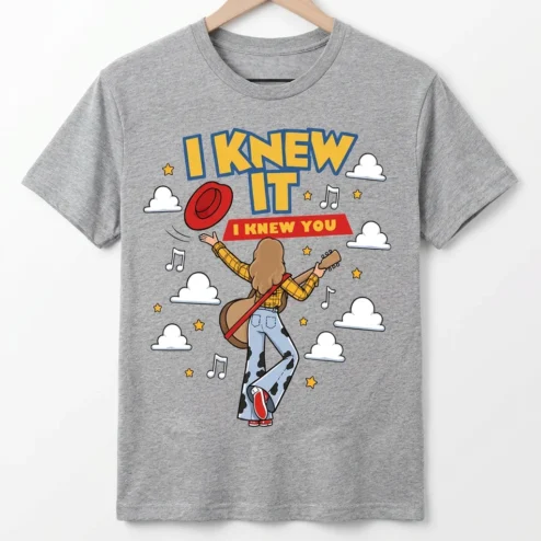 I Knew It I Knew You Graphic Tee, Western Cowgirl Fan Tribute T-Shirt, Funny Pop Culture Quote Gift