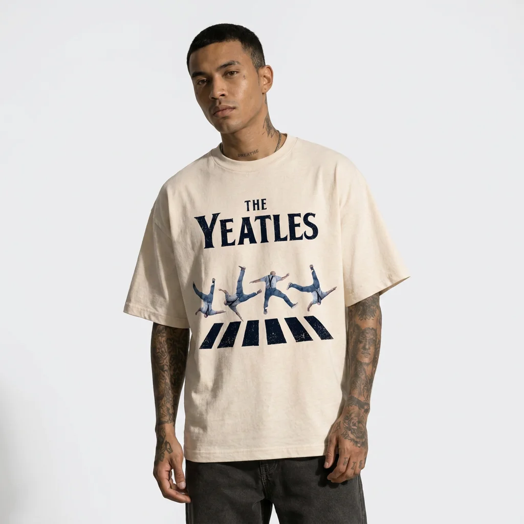The Yeatles Abbey Road Parody Graphic Tee Funny Retro Music Meme Shirt
