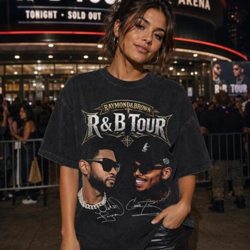 Vintage R&B Tour 2026 T-Shirt | Usher & Chris Brown Concert Merch