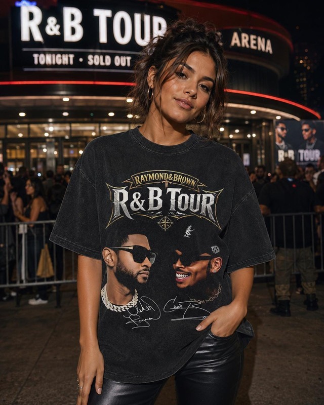 Vintage R&B Tour 2026 T-Shirt | Usher & Chris Brown Concert Merch
