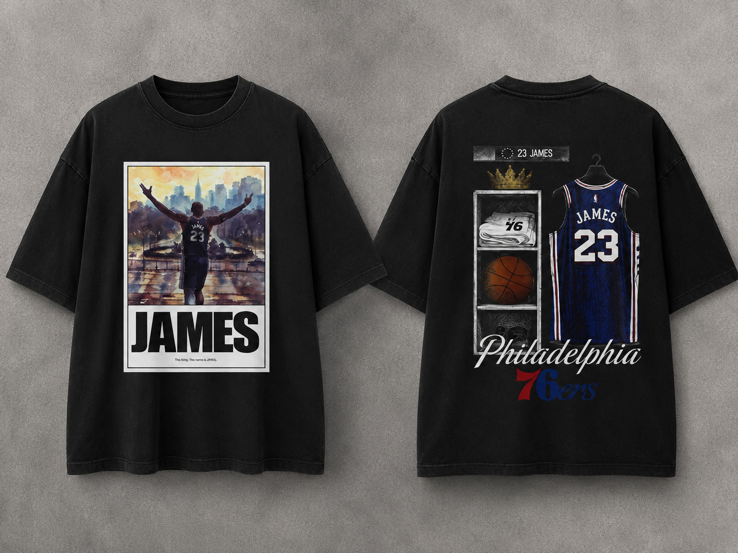 LeBron James 23 Philadelphia Basketball Graphic Tee King in Philly Sports Fan T-Shirt