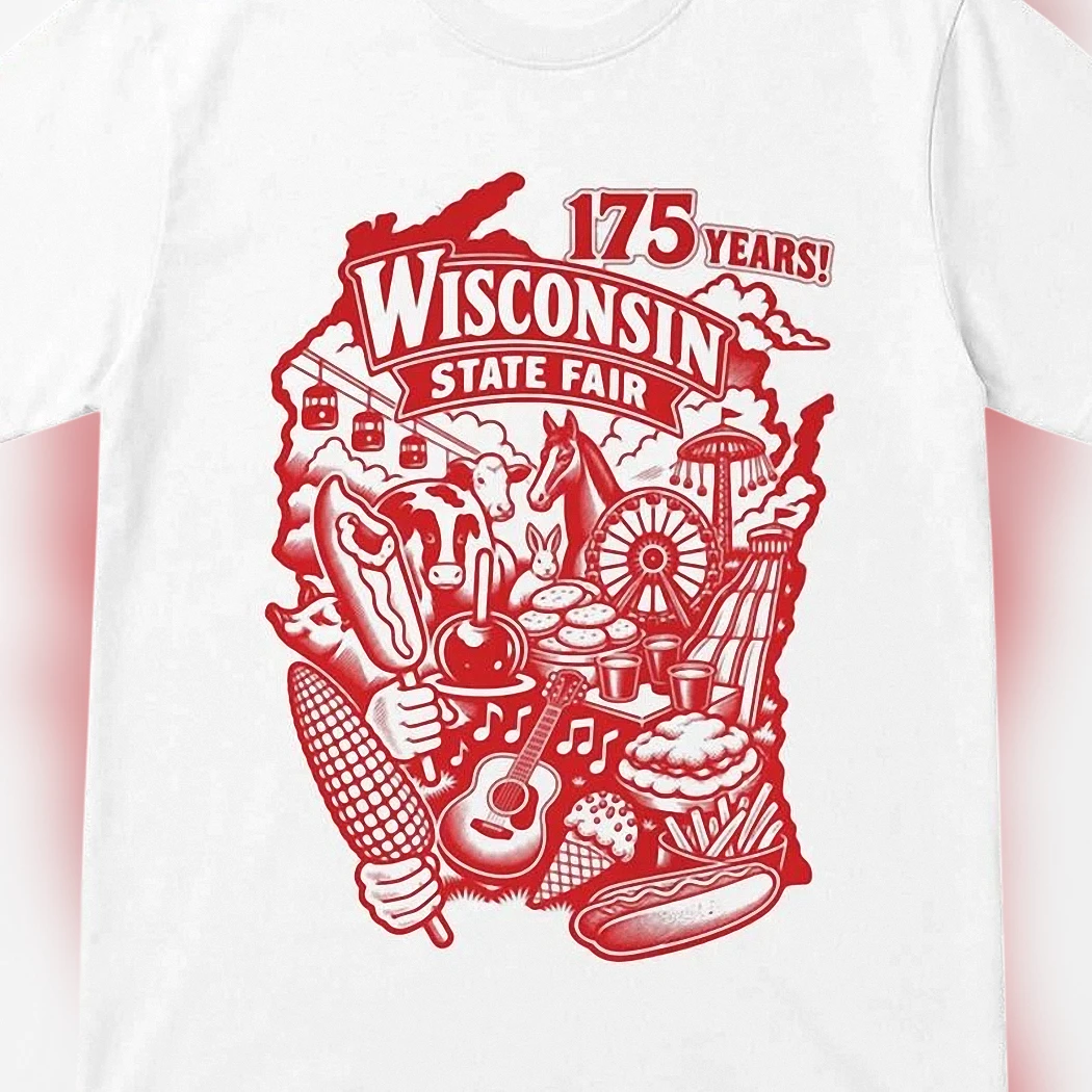 Years Wisconsin State Fair Commemorative Tee, Vintage 175th Anniversary Souvenir Shirt for Fairgoers