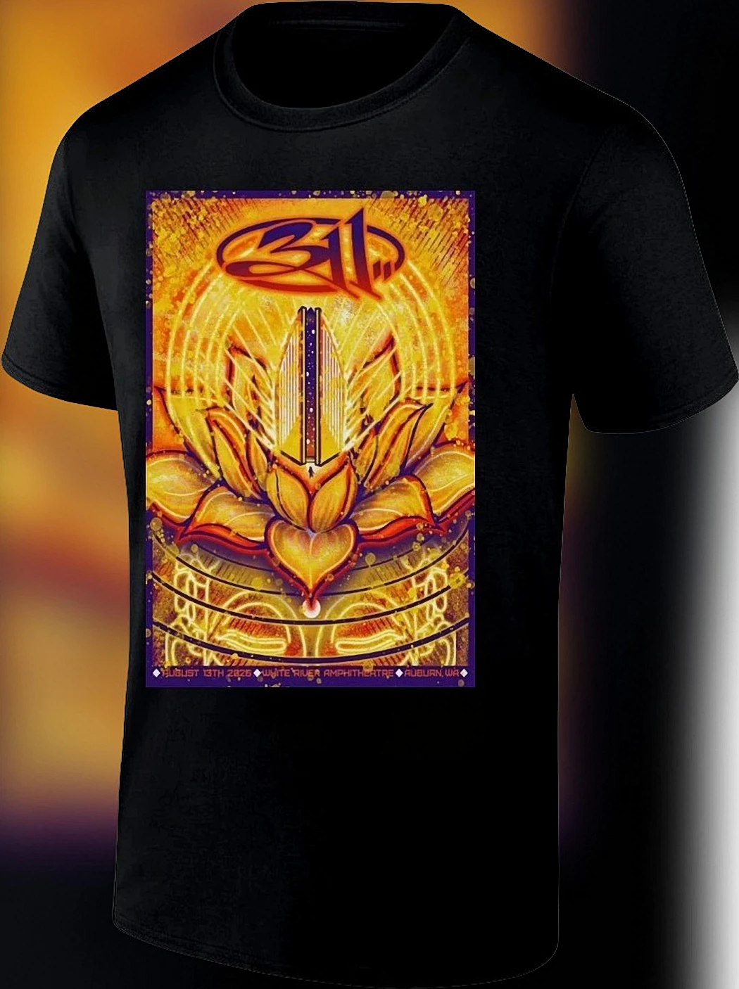 August 13 2026 White River Amphitheatre Auburn WA Concert Tee, Rock Tour Poster Lotus Graphic Shirt Souvenir