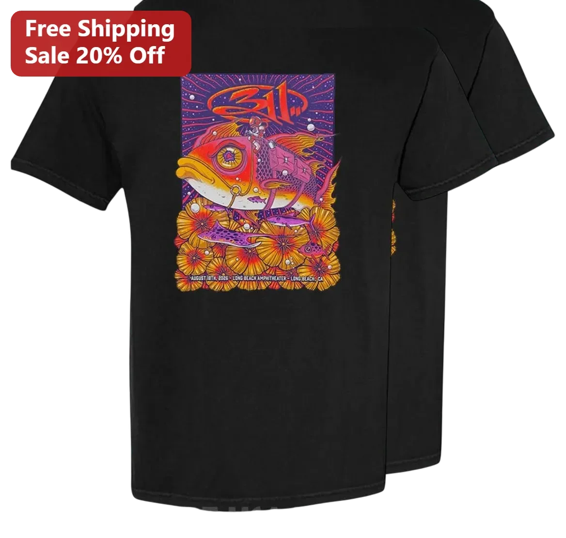 August 18th 2026 Long Beach Amphitheater Concert Tee Long Beach CA Tour Merch Gift for Fans