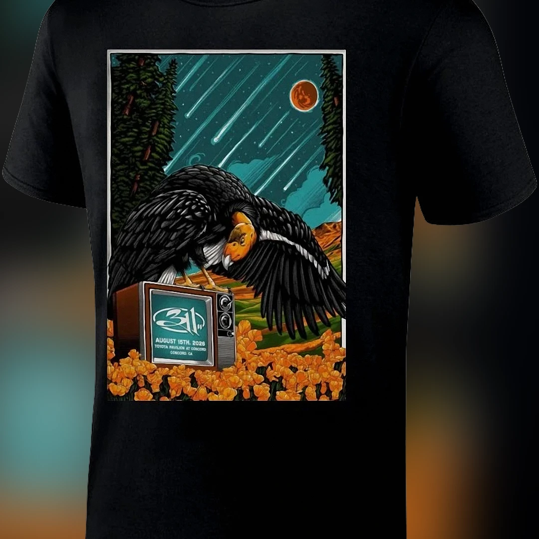 Band Concert Graphic Tee, California Condor Vintage Style Tour Poster Shirt, Music Fan Gift