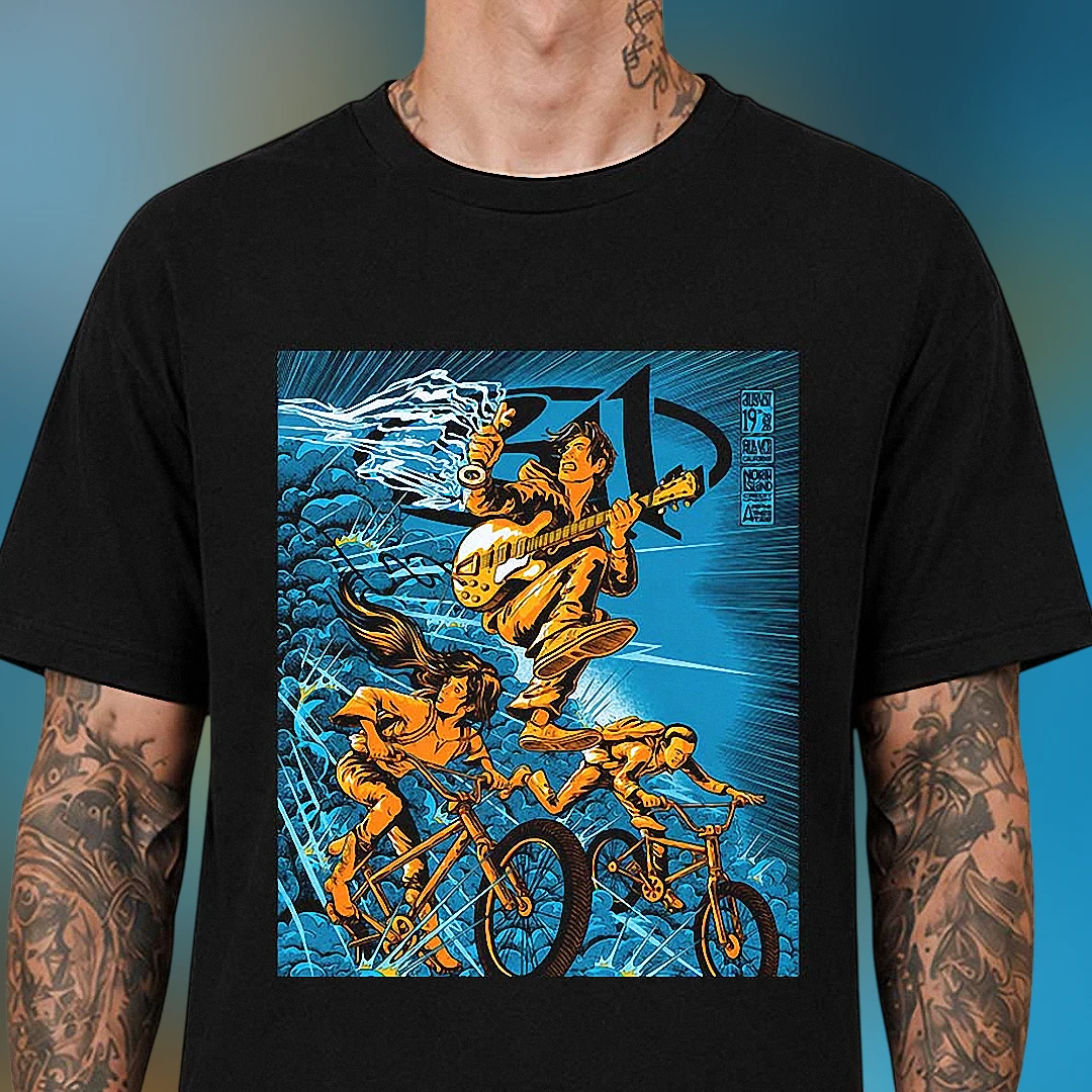 Band Tee Retro Comic Style Concert Poster Graphic Tee, Music Fan Gift Shirt