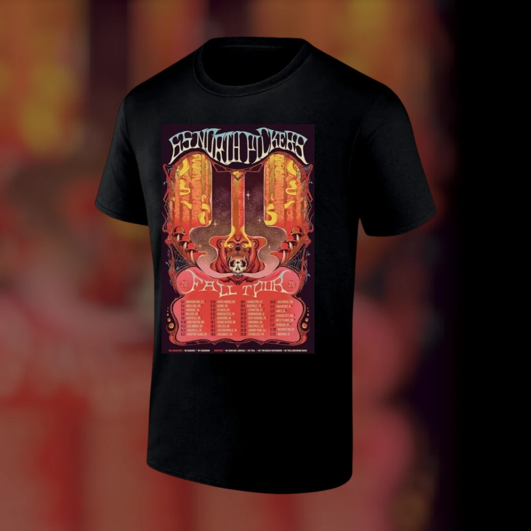 65 North Pickers Fall Tour 2026 Tee Psychedelic Bear Skull Vintage Jam Band Concert Graphic Shirt