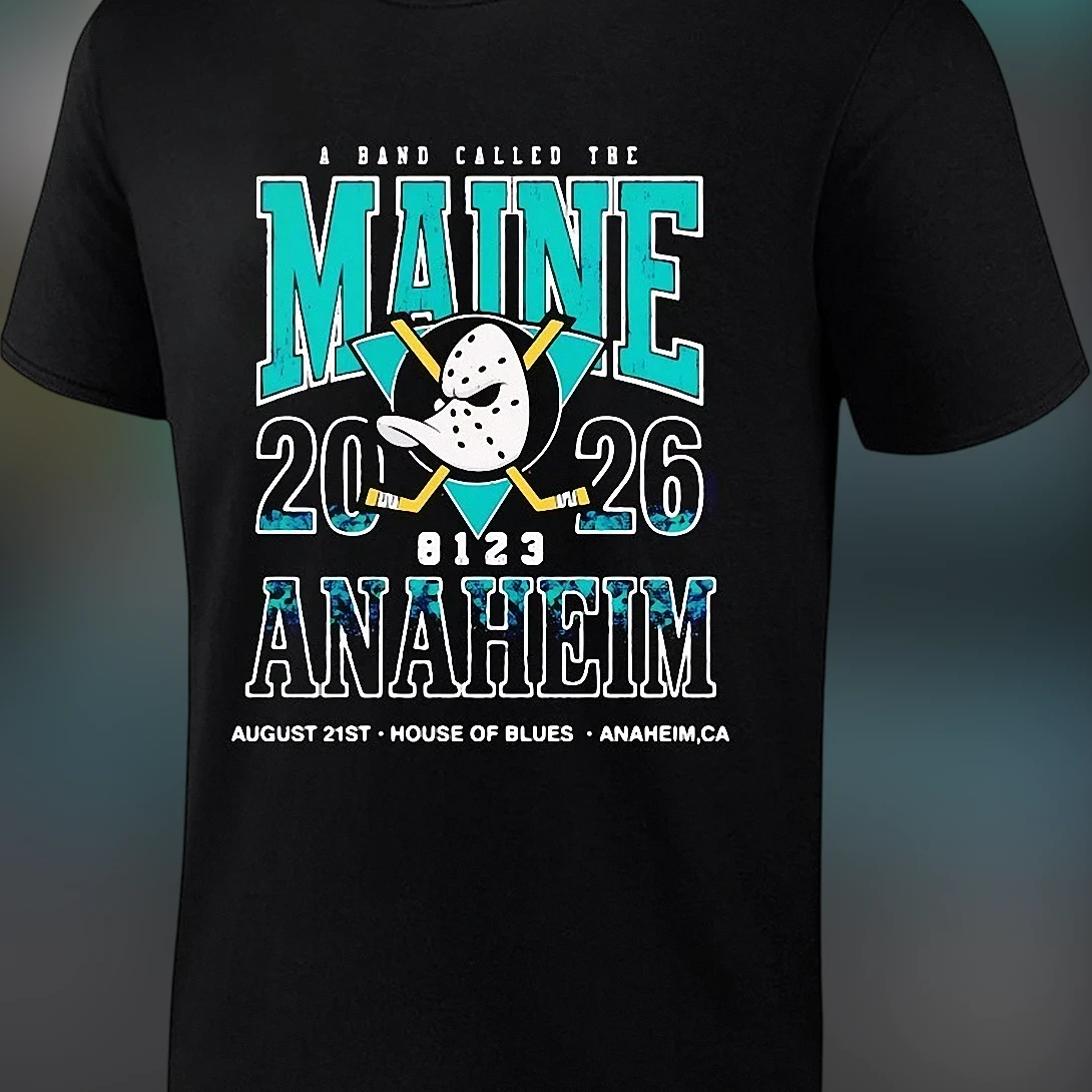A Band Called The Maine Anaheim 2026 Concert Tee, House of Blues August 21st Tour Shirt