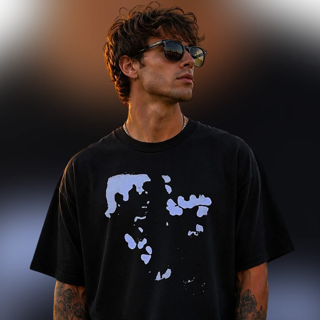 Abstract Liquid Splatter Tee, Modern Paint Splash Graphic T-Shirt for Streetwear