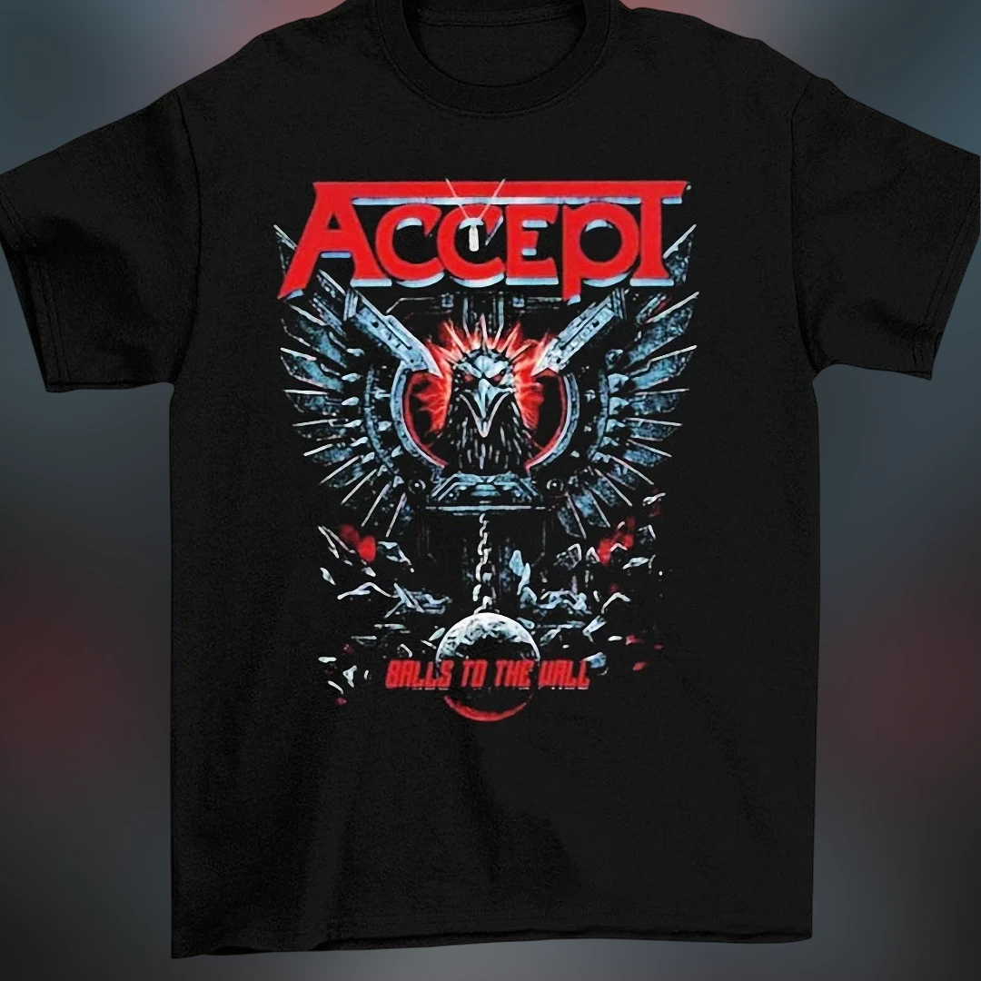 Accept Balls to the Wall Heavy Metal Band Graphic Tee, Vintage 80s Rock Album T-Shirt for Music Fans