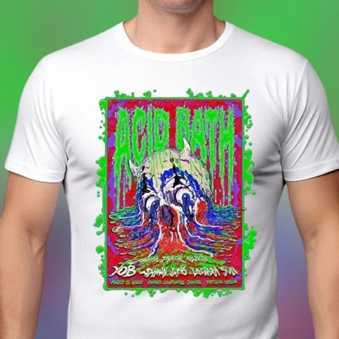 Acid Bath Band Tee Sludge Metal Concert Graphic T-Shirt for Men and Women