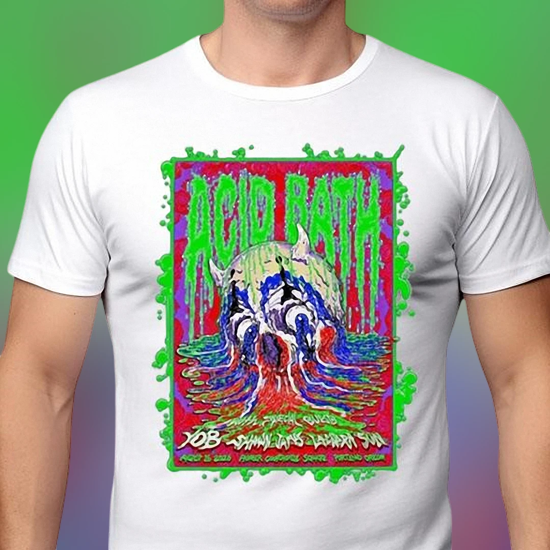 Acid Bath Band Tee Sludge Metal Concert Graphic T-Shirt for Men and Women