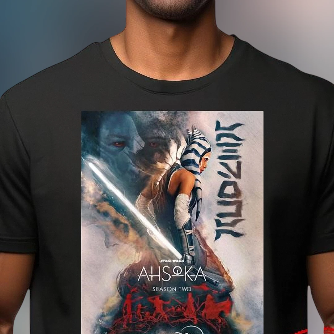 Ahsoka Season Two Ahsoka Tano Graphic Tee, Sci-Fi Fan Art Lightsaber Shirt, Star Wars TV Fandom Watch Party Gift