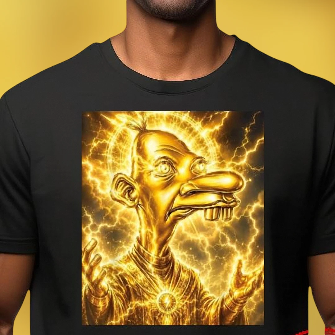 Alfred E Neuman Golden Lightning Tee Retro MAD Magazine Parody Graphic T-Shirt Gift