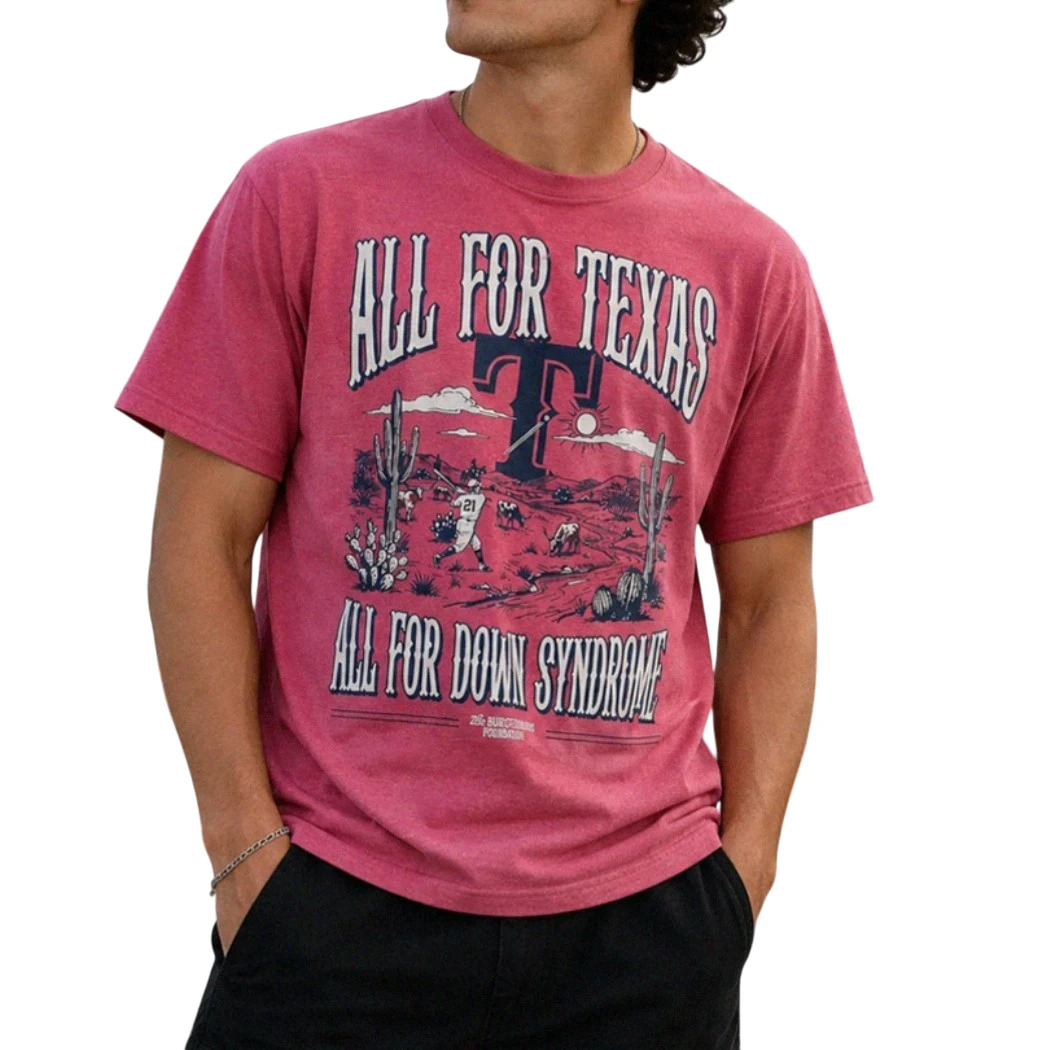 All For Texas All For Down Syndrome Tee Vintage Western Baseball Awareness Shirt