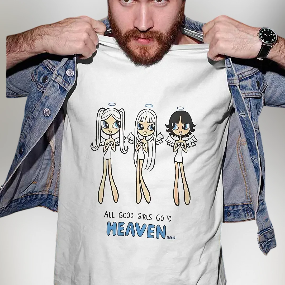 All Good Girls Go to Heaven Tee, Y2K Angels Graphic Shirt, Sassy Slogan Edgy Streetwear