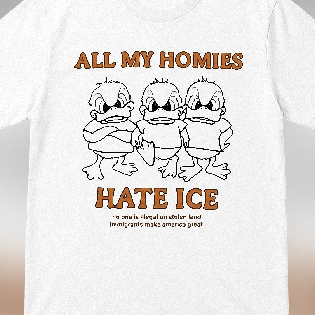 All My Homies Hate ICE Tee No One Is Illegal on Stolen Land Graphic T-Shirt