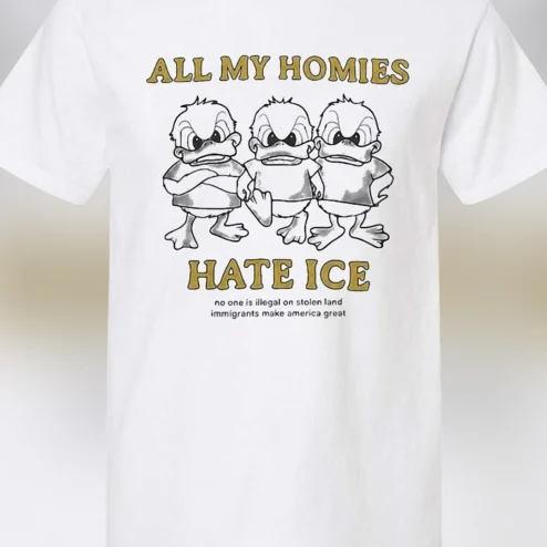 All My Homies Hate ICE Tee, No One Is Illegal on Stolen Land Graphic T-Shirt, Immigrant Rights Protest Shirt
