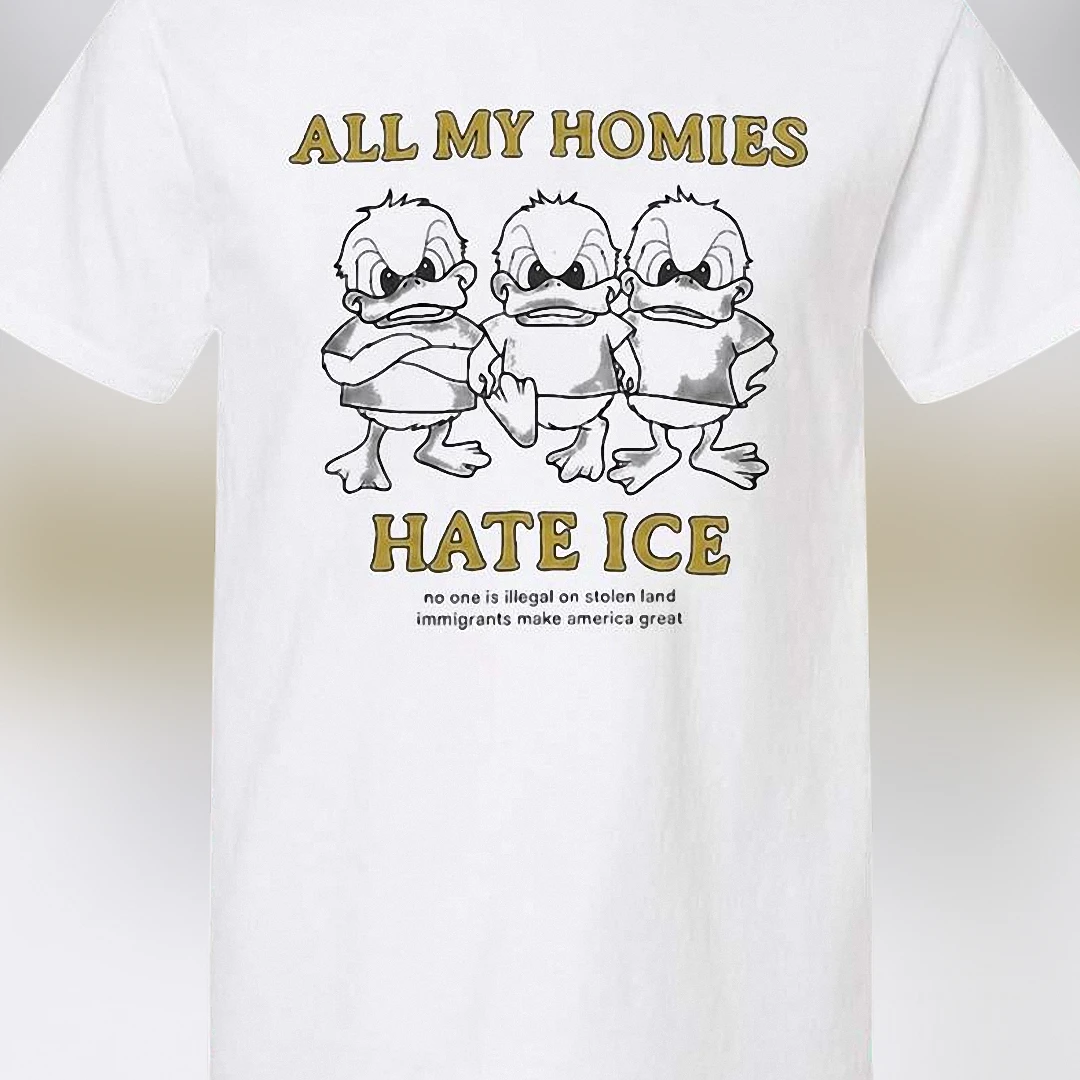 All My Homies Hate ICE Tee, No One Is Illegal on Stolen Land Graphic T-Shirt, Immigrant Rights Protest Shirt