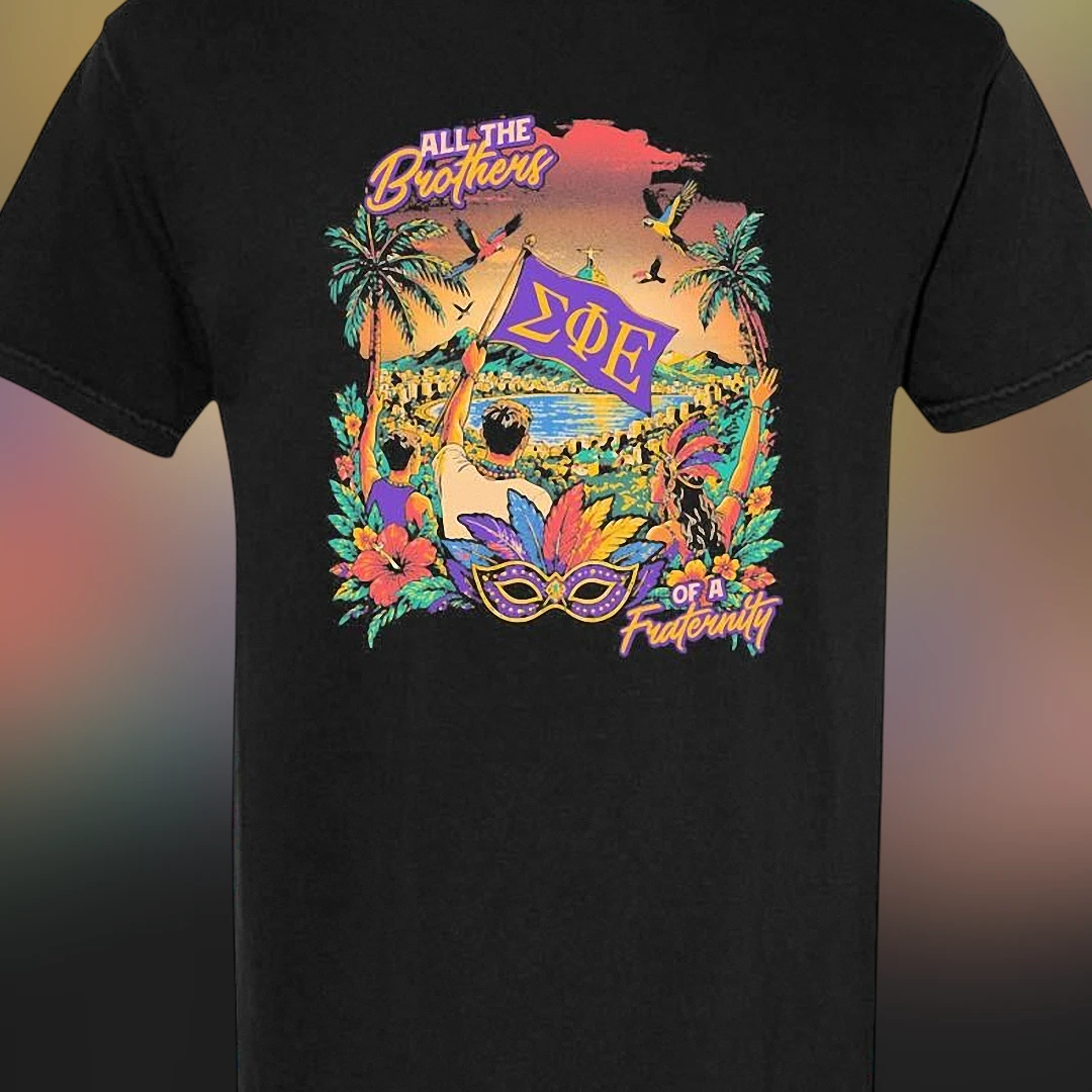 All The Brothers Of A Fraternity Tee Tropical Carnival Greek Life Graphic T-Shirt