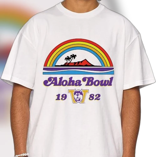 Aloha Bowl 1982 Vintage Football Tee, Retro Hawaii College Bowl Throwback Graphic Shirt