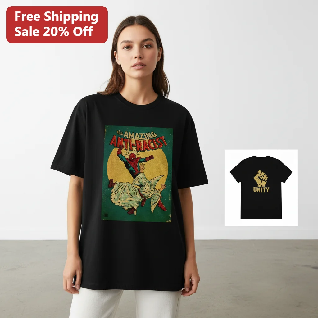 Amazing Anti-Racist Tee Spider-Man Vintage Comic Book Anti Racism Superhero Graphic Gift for Marvel Fans